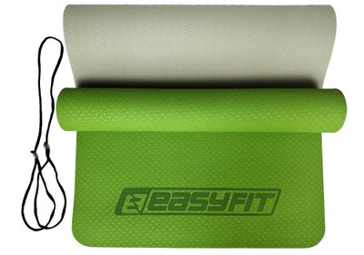 Килимок для йоги EasyFit TPE+TC 6мм EF-1924-GNGY Green-gray EF-1924-GNGY фото