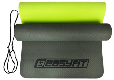 Килимок для йоги EasyFit TPE+TC 6мм EF-1924-BG Black-green EF-1924-BG фото