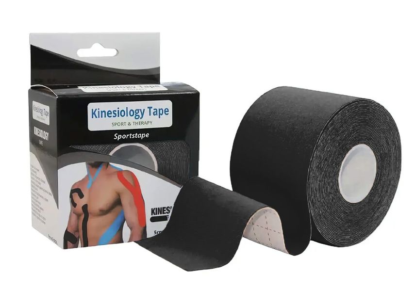 Тейп кинезиологический EasyFit Kinesio black EF-2080-BK фото