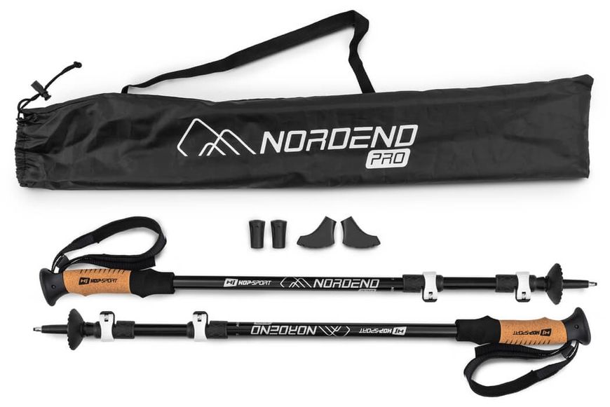 Трекинговые палки Hop-Sport Nordend Pro алюминий 135 см 2 шт. HS-0145TP black 5902308220423 фото