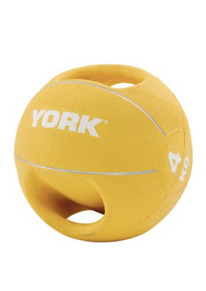 Медицинский мяч (медбол, волбол) с ручками4 кг York Fitness yellow 20014961807305 фото