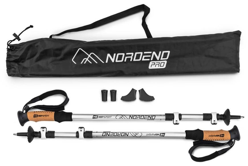 Трекинговые палки Hop-Sport Nordend Pro алюминий 135 см 2 шт. HS-0145TP grey 5902308220478 фото