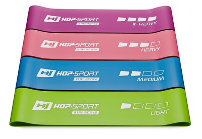 Резинки для фітнесу (набір) 4 шт. Hop-Sport 600x75мм HS-L675RL multicolor 5902308217423 фото