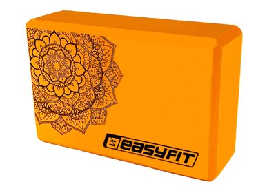 Блок для йоги EasyFit EVA з малюнком EF-1819-O Orange EF-1819-O фото