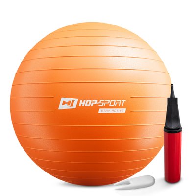 Фітбол (м'яч для фітнесу) з насосом Hop-Sport 65см HS-R065YB orange 5902308223486 фото