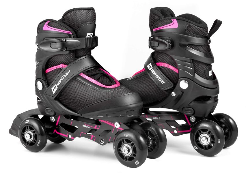 Роликовые коньки 3в1 (ролики) Hop-Sport Motion S (30-33) HS-903 black-pink 5902308217782 фото