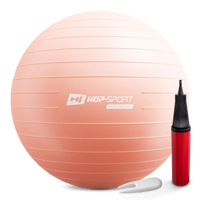 Фітбол (м'яч для фітнесу) з насосом Hop-Sport 75см HS-R075YB pink 5902308223509 фото