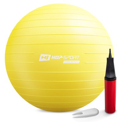 Фитбол (мяч для фитнеса) с насосом Hop-Sport 75см yellow 5902308223516 фото