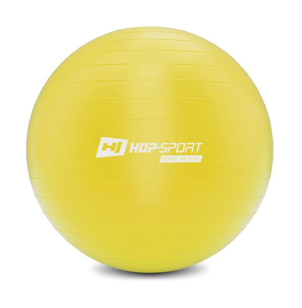 Фитбол (мяч для фитнеса) с насосом Hop-Sport 75см yellow 5902308223516 фото