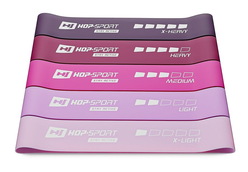 Резинки для фитнеса (набор) 5 шт. Hop-Sport 600x50мм HS-L650RLP pink 5902308224957 фото