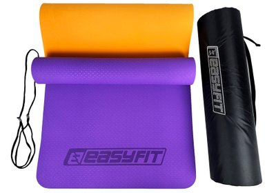 Килимок для фітнесу EasyFit TPE+TC 6мм EF-1924E-VO Purple-orange EF-1924E-VO фото