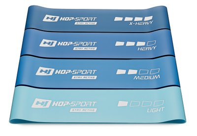 Резинки для фитнеса (набор) 4 шт. Hop-Sport 600x75мм HS-L675RLB blue 5902308224964 фото