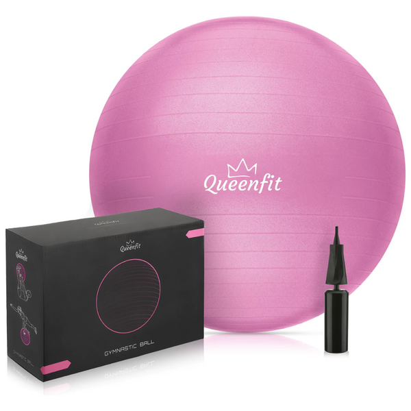 Фитбол (мяч для фитнеса) с насосом Queenfit 65см pink 5907766664215 фото