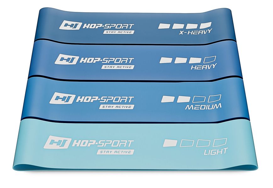 Резинки для фитнеса (набор) 4 шт. Hop-Sport 600x75мм HS-L675RLB blue 5902308224964 фото