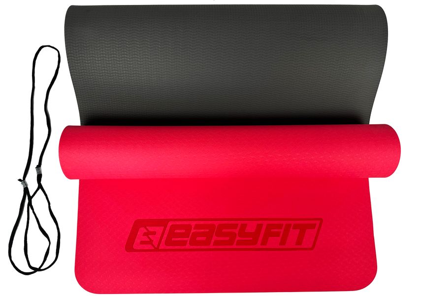 Коврик для йоги EasyFit TPE+TC 6мм EF-1924-RB Red-black EF-1924-RB фото