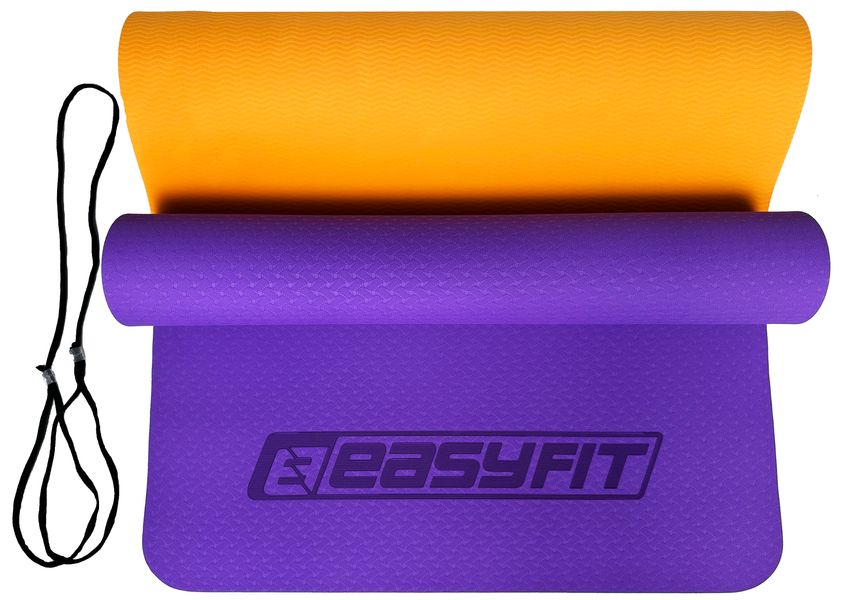 Коврик для йоги EasyFit TPE+TC 6мм EF-1924-VO Purple-orange EF-1924-VO фото