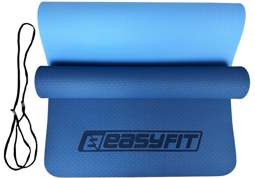 Коврик для йоги EasyFit TPE+TC 6мм EF-1924-BLB Blue-blue EF-1924-BLB фото